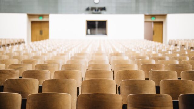 empty chairs in theater